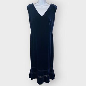 NEW | Ralph Lauren Formal Dress | 10 | Blue Velvet | Lined | Holidays Cocktail
